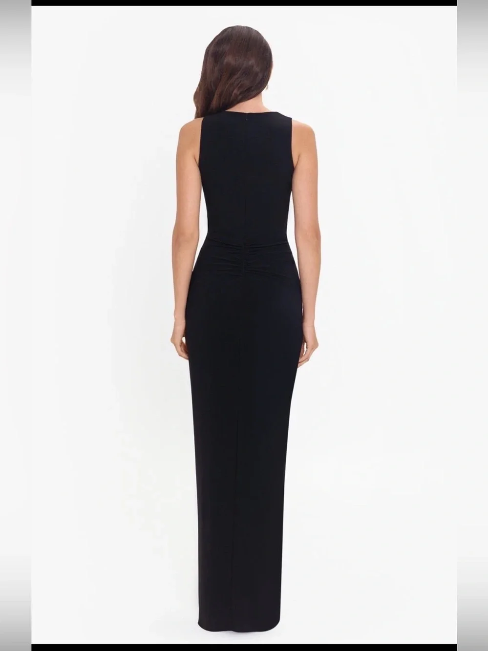 Betsy & Adam NWT Black Ruched Sleeveless Evening Gown Formal SZ 6 GALA Evening